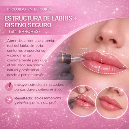 Micro pigmentación Labial + Hidra Lips + 7 Bonos + Certificado internacional.