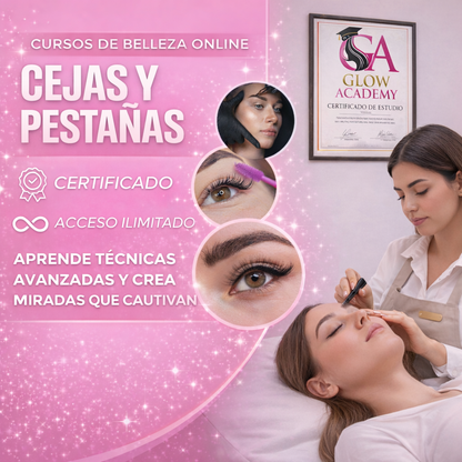 Curso Online Cejas y Pestañas (en video + PDF) + Certificado Internacional